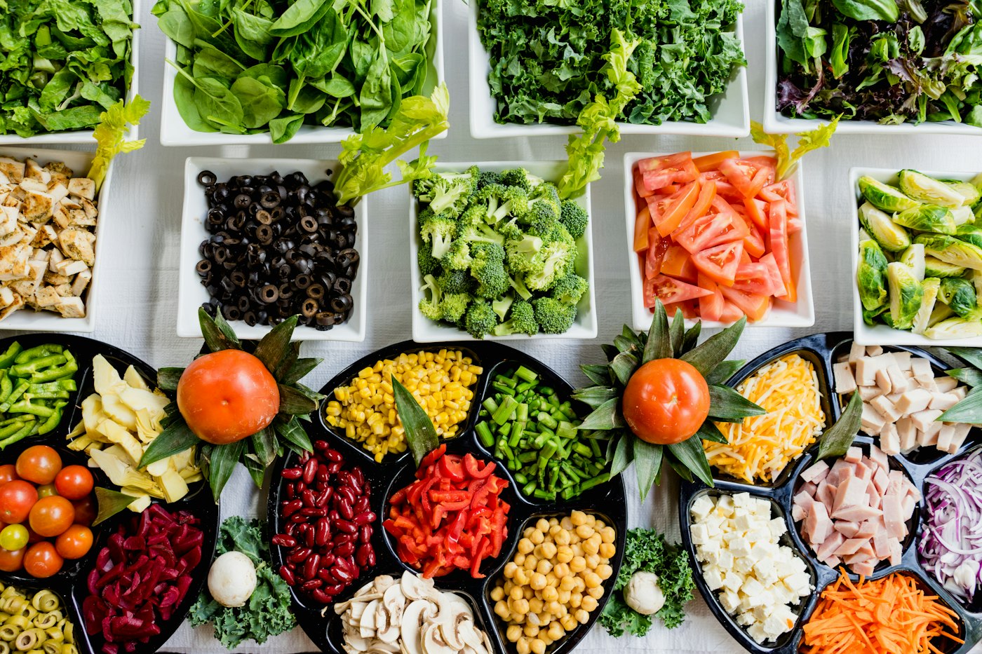 Buffet of fresh ingredients